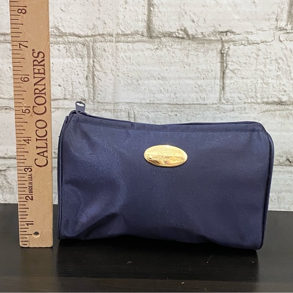 CHRISTIAN DIOR Parfums Navy Satin Cosmetic Case Travel Pouch Bag - Picture 6 of 11